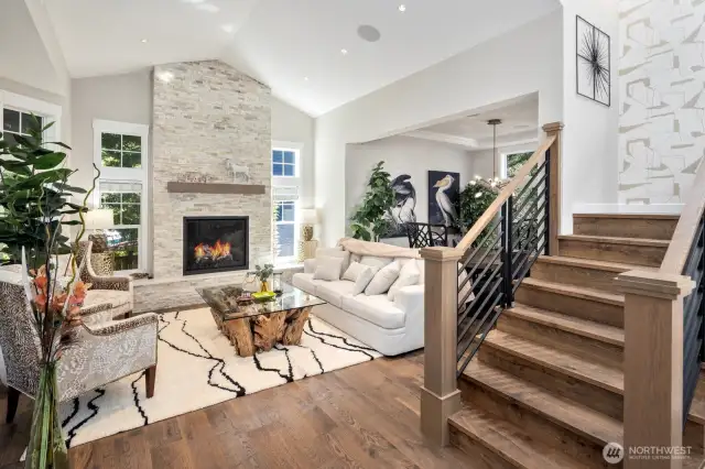 Formal Living Room, voice activated fireplace
