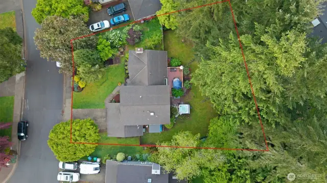Overhead view of the property