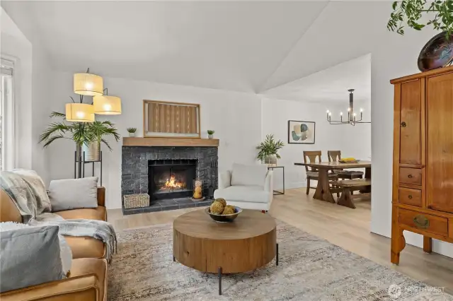 Cozy living room fireplace