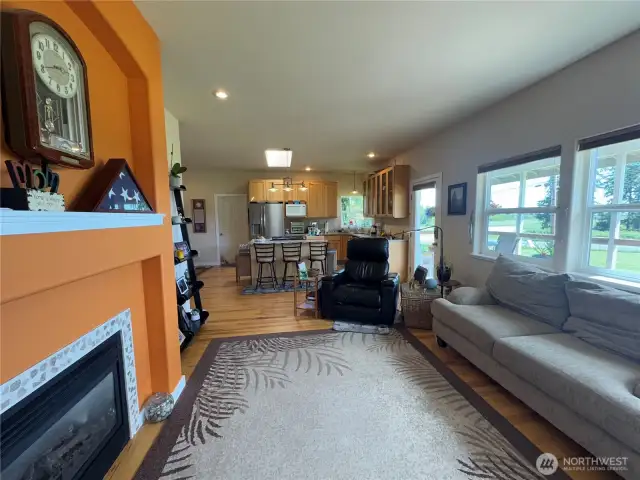 Living room into the kitchen...