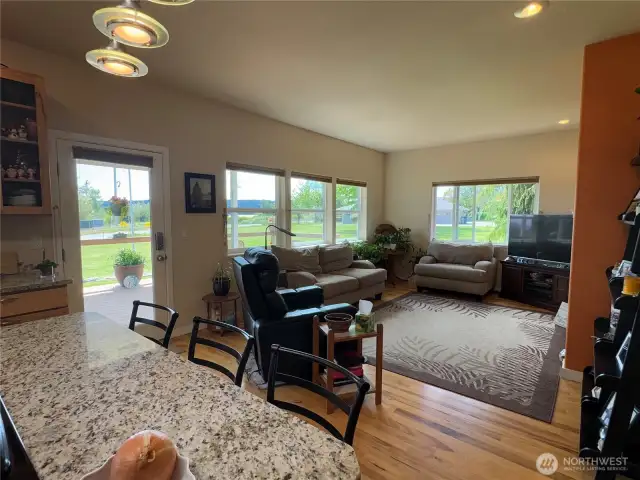 Kitchen into the living room...