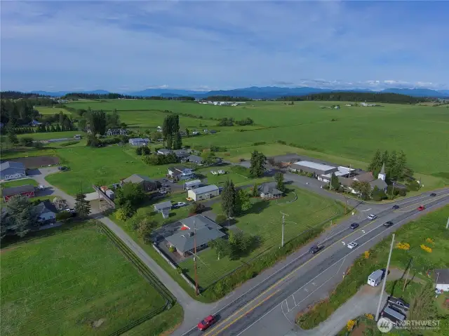 Beautiful farm lands and Cascade Mountain Range on a clear day...