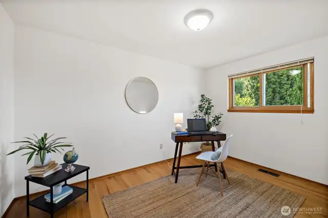 Bedroom staged as an office.