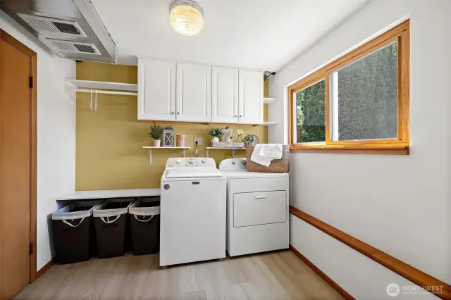 Spacious laundry room on the lower level.