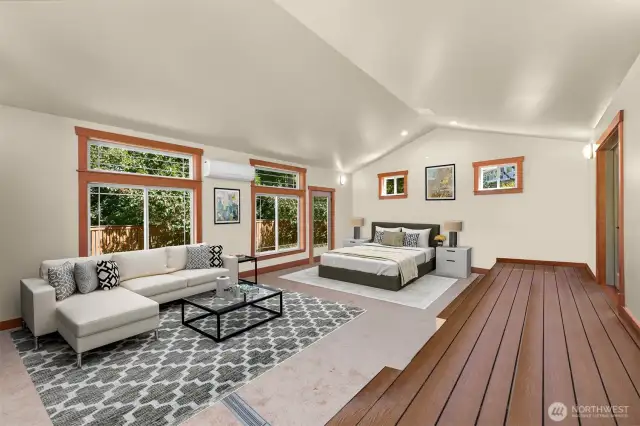 The 2019 addition, virtually staged as an ADU. It is currently being used as a poolhouse for the "Endless" above-ground pool