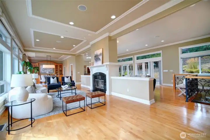 Upon stepping in, the space takes your breath away. It's light-filled and warm, with expansive rooms and detailed spaces.