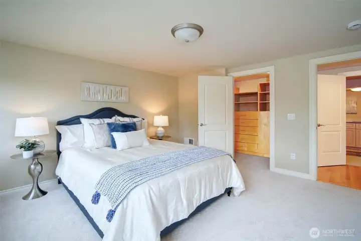Two of the lower bedrooms include sizeable built-in closets