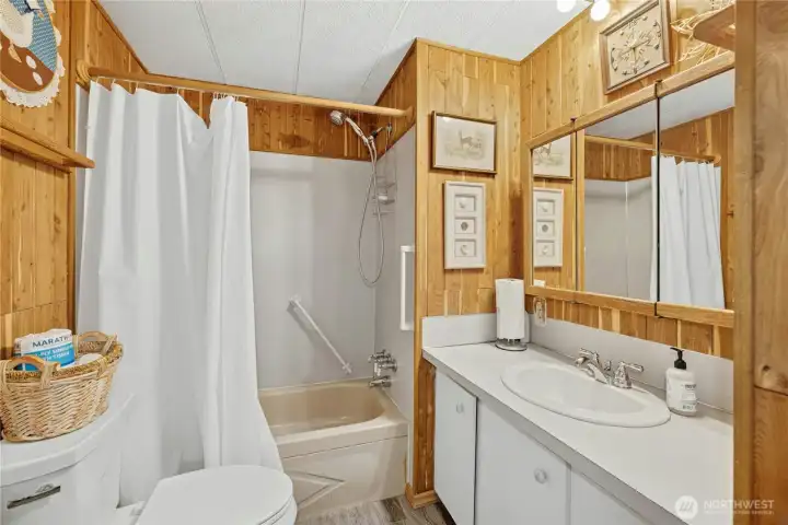 One of the two bathrooms.