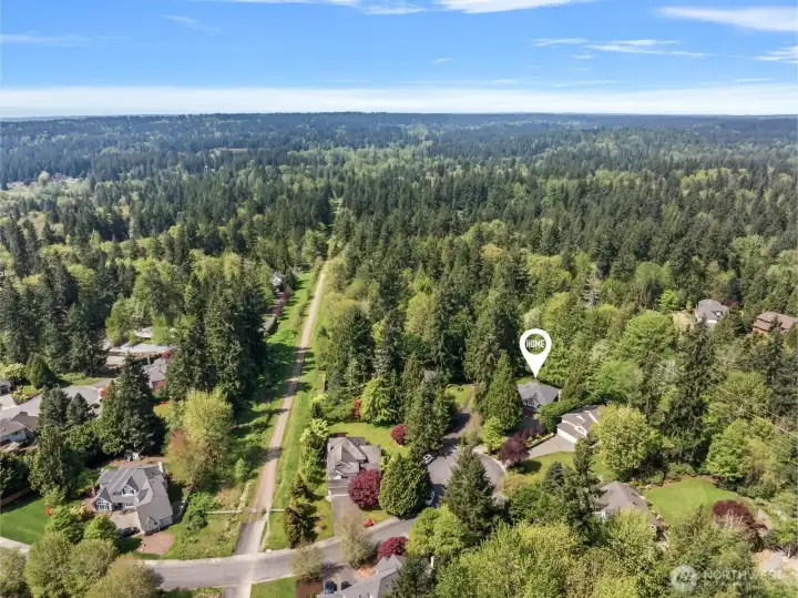 Aerial view with access to tolt pipeline trails