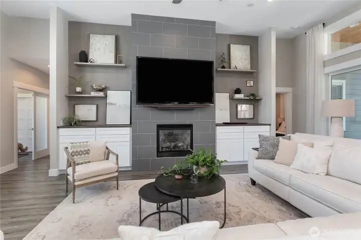 Newly added cabinets and shelving.  A decorator's delight