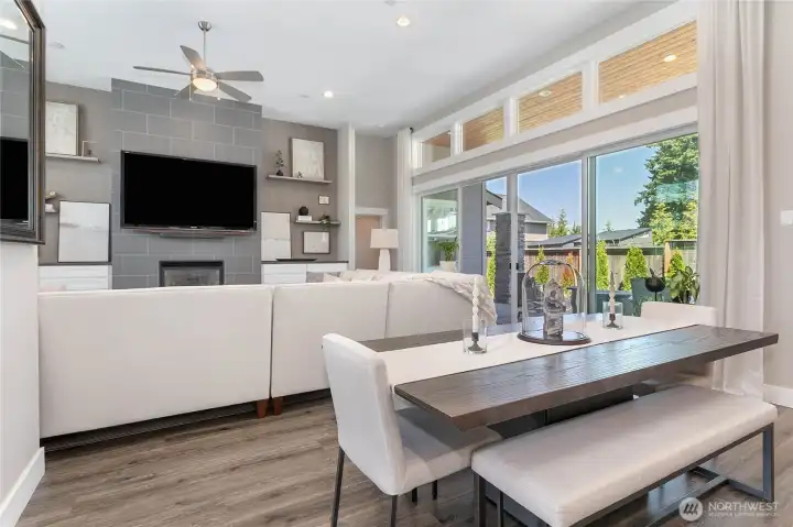 The dining room with a 4 x 8 table with room for more!