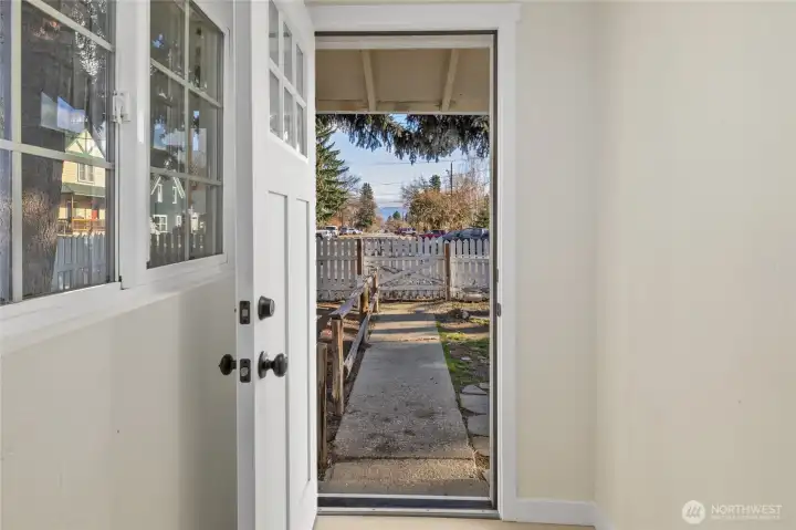 Looking out the front door