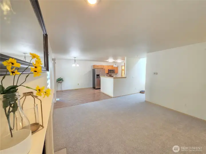 View of dining room from the living room.
