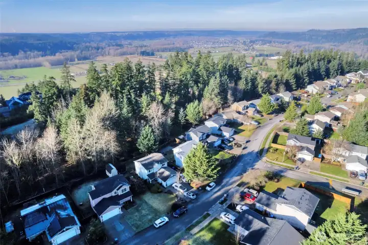 Aerial view of The Buttes in Orting. Great neighborhood.