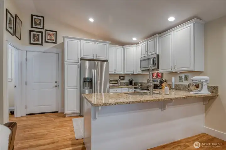 Door entrance to single garage