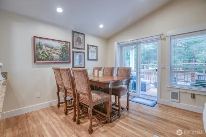 Dining room and rear deck slider