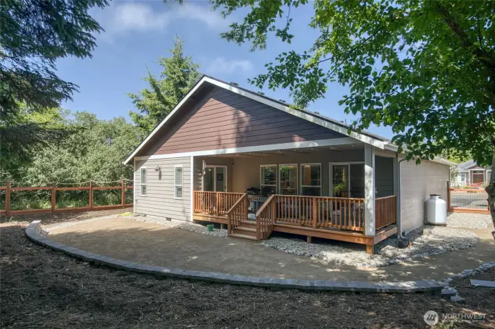 Low maintenance yard features crushed granite