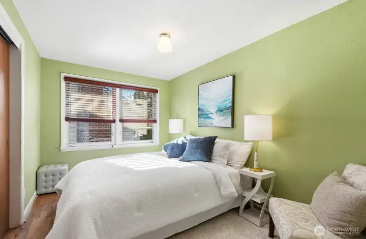 The middle bedroom easily accommodates a queen bed.