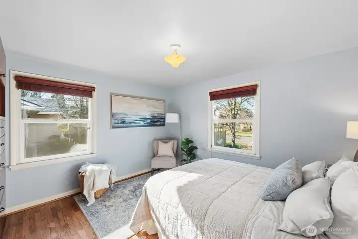 The largest bedroom has space for a king bed plus furniture.