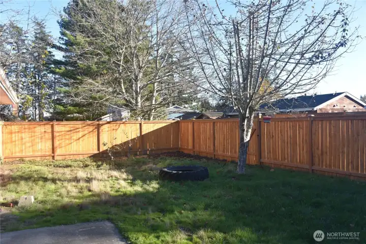 Fully fenced yard
