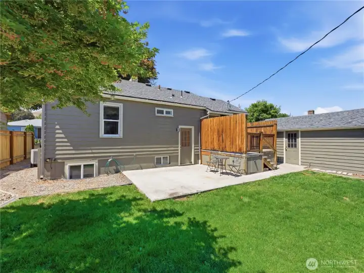 Backyard. Separate entrance to main and lower. Detached garage for storage/projects.