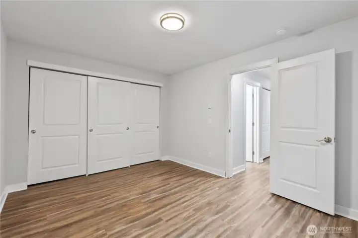 Primary bedroom, ample closet storage