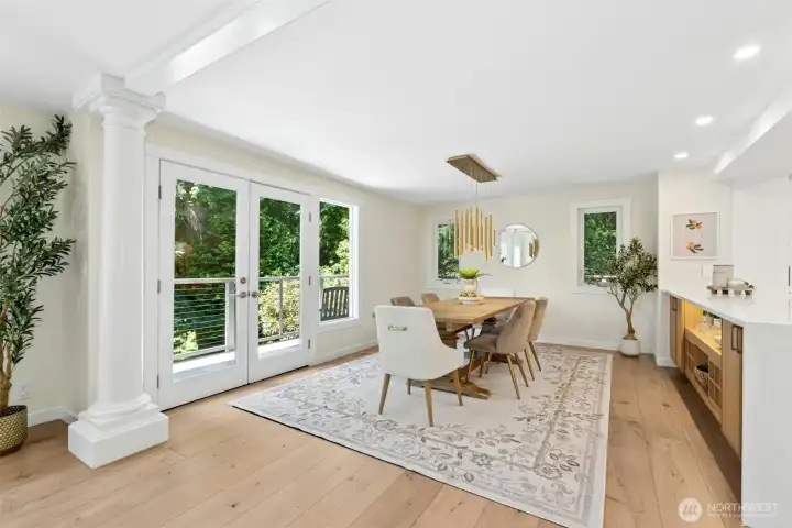 Dining room with deck access