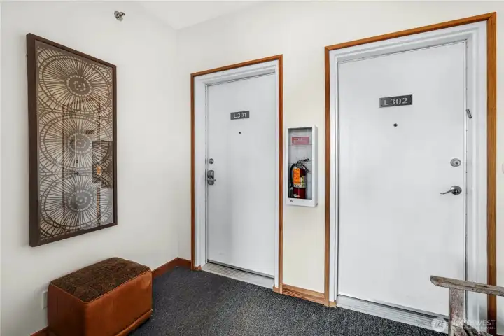 Only 2 units in this lobby off of elevator Only 2 units in this lobby off of elevator