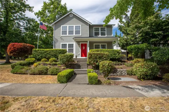 mature, tiered landscaping