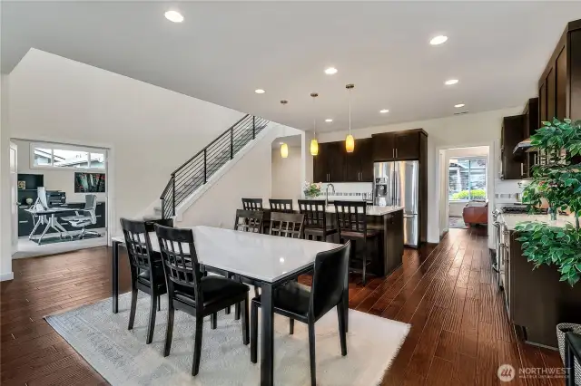 Dining Room to Kitchen and Office/Bedroom