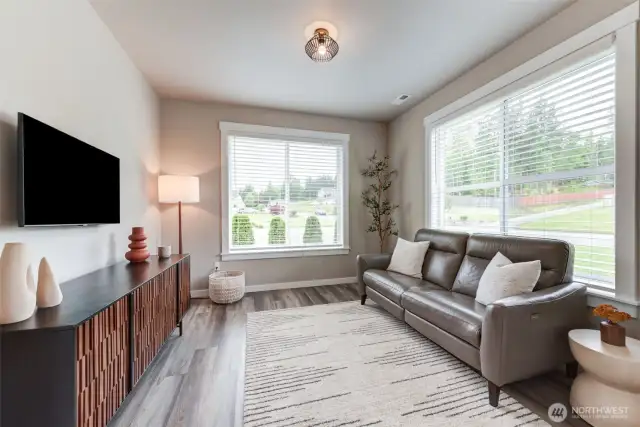 This room off the front entry is perfect for a den or office