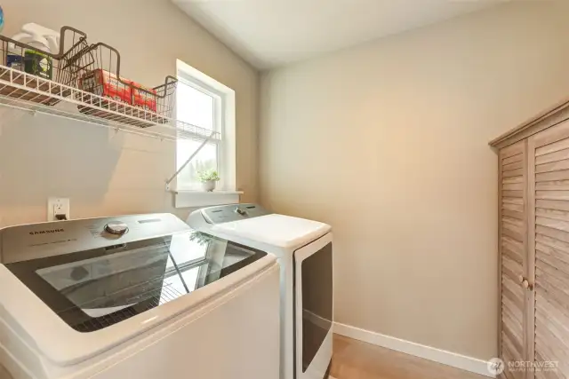 The utility room is conveniently located on the same floor as the bedrooms