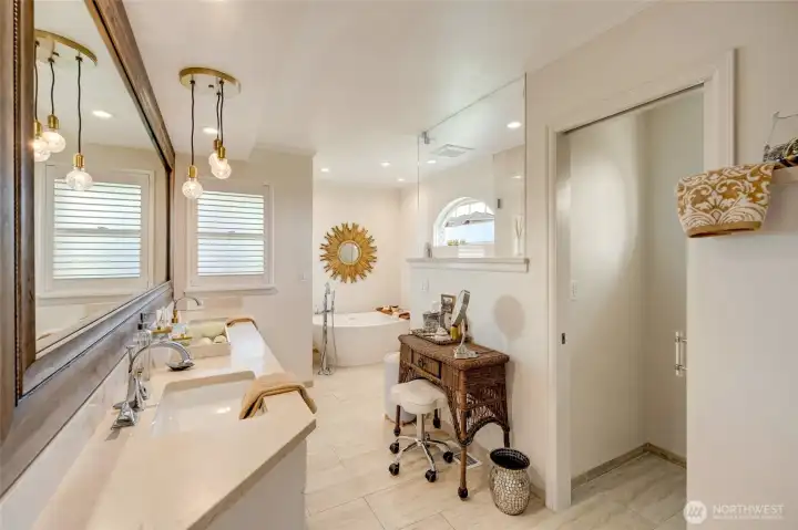 Lavish primary bathroom.