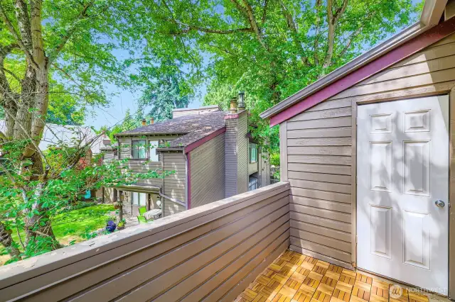 Balcony Overlooking Tree Tops in Park-Like Courtyard