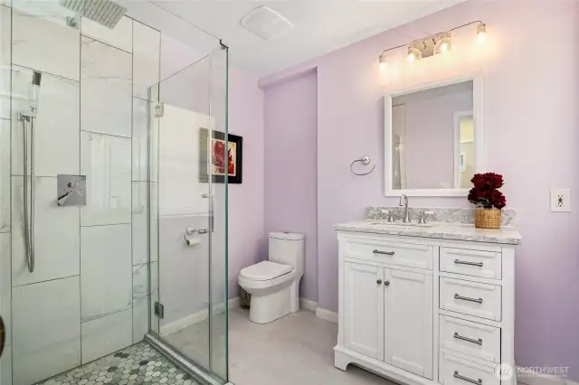 Beautifully remodeled primary bathroom.