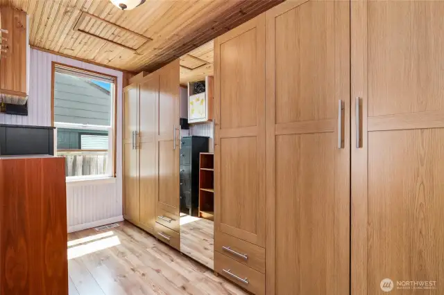Walk-in closet in the primary bedroom