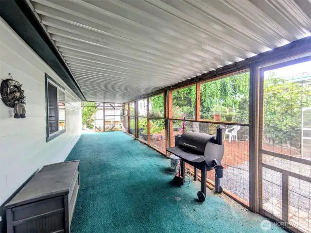 Completely closed and covered outdoor living space.