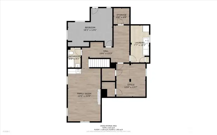Lower Level Floor Plan - Please note the office meets all requirements to be used as a fourth bedroom.