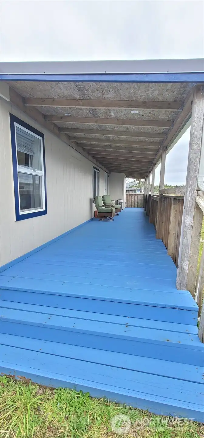 Back deck exits to yard