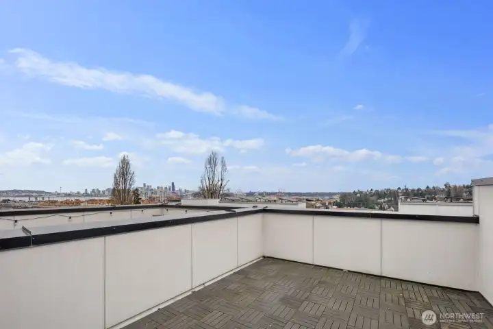Enjoy panoramic city, harbor and mountain views from rooftop retreat.
