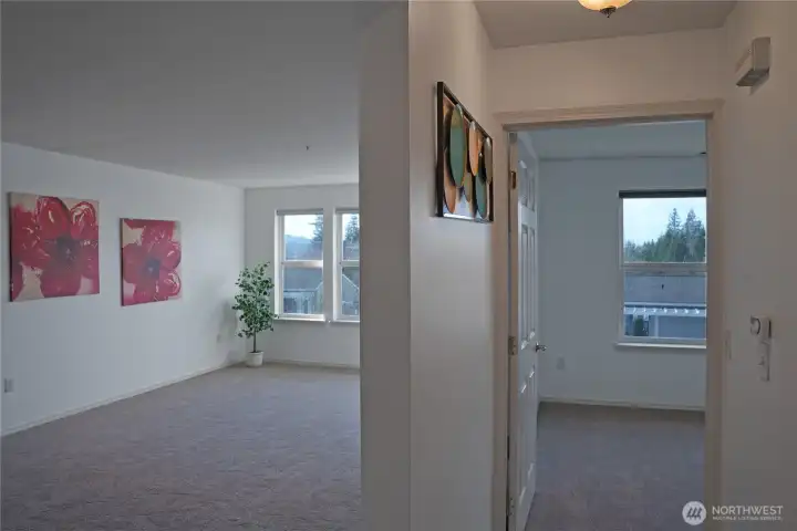 Ample sunlight flows throughout the condo