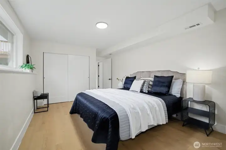 Spacious bedroom at lower level