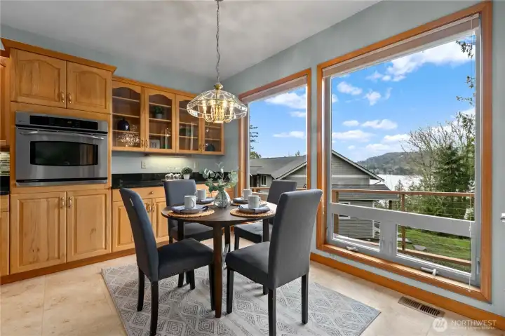 Take in the lake views from the dining nook.
