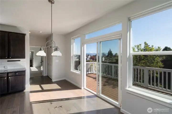 Access to rear deck and sun drenched backyard