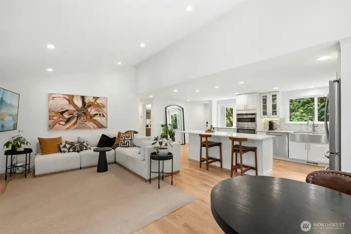 Home is filled with natural light and thoughtful updates throughout, including recently updated flooring, kitchen, and lighting