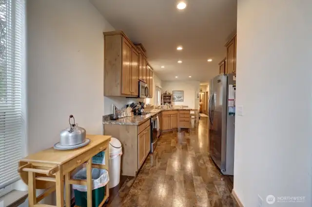 From the breakfast nook looking towards the kitchen and dining room.
