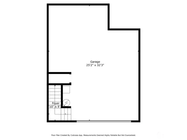 Floor Plan Garage / Tandem with Dimensions