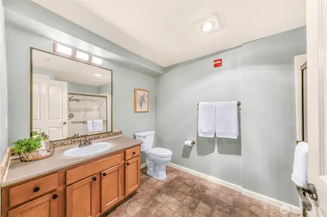Primary Bathroom with lots of room and storage space