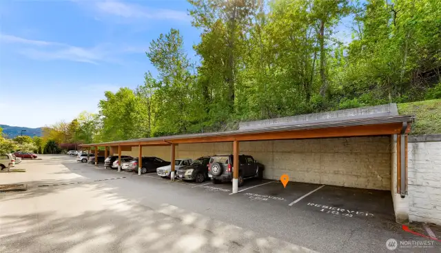 Covered parking space