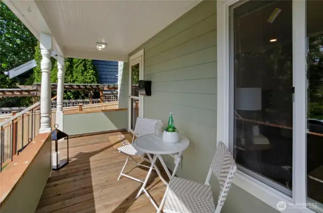 Enjoy sipping your favorite beverage each day from this beautiful covered front deck.